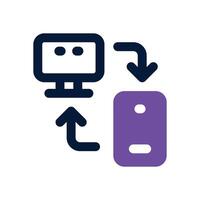 connection device dual tone icon. Sleek and modern icon for websites and mobile apps. vector