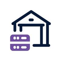 data warehouse dual tone icon. Sleek and modern icon for websites and mobile apps. vector