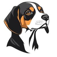 Hand-Drawn Of Beagle Graphic Template on White Background vector