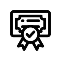 quality certification line icon. Clean and minimalist icon for websites and mobile apps. vector