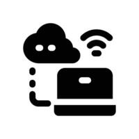 server monitoring glyph icon. Strong and solid icon for websites and mobile apps. vector