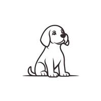 Hand-Drawn Of Beagle Icon Set with Clean Style vector