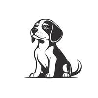 Flat Of Beagle Design Element with Subtle Texture vector