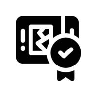 quality content glyph icon. Strong and solid icon for websites and mobile apps. vector