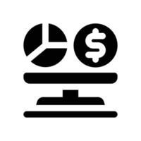balance glyph icon. Strong and solid icon for websites and mobile apps. vector