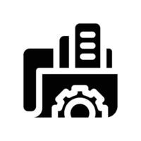 folder management glyph icon. Strong and solid icon for websites and mobile apps. vector