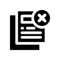reject glyph icon. Strong and solid icon for websites and mobile apps. vector