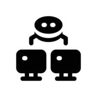 machine process glyph icon. Strong and solid icon for websites and mobile apps. vector