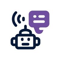 virtual assistant dual tone icon. Sleek and modern icon for websites and mobile apps. vector