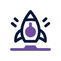 lauch rocket dual tone icon. Sleek and modern icon for websites and mobile apps. vector