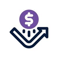 bounce back dual tone icon. Sleek and modern icon for websites and mobile apps. vector
