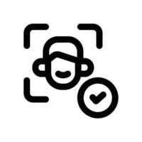 face recognition line icon. Clean and minimalist icon for websites, mobile apps, presentations, and logos. Fully scalable and customizable for any project. vector