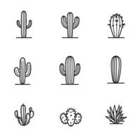 Elegant Of Cactus Design Element on White Background vector