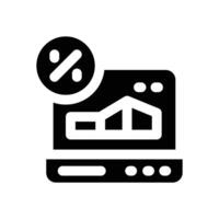 interest rate glyph icon. Strong and solid icon for websites and mobile apps. vector
