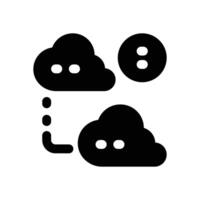 cloud migration glyph icon. Strong and solid icon for websites and mobile apps. vector