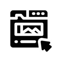 click glyph icon. Strong and solid icon for websites and mobile apps. vector