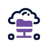 cloud storage dual tone icon. Sleek and modern icon for websites, mobile apps, marketing materials, and corporate design. Fully scalable and ready to use. vector