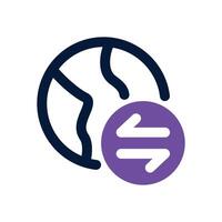 global transfer dual tone icon. Sleek and modern icon for websites and mobile apps. vector