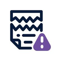 corrupted file dual tone icon. Sleek and modern icon for websites and mobile apps. vector