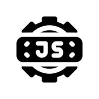 javascript glyph icon. Strong and solid icon for websites and mobile apps. vector