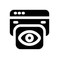 view glyph icon. Strong and solid icon for websites, mobile interfaces, presentations, and visual branding. High quality and easy to edit. vector
