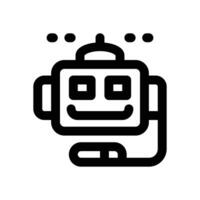 chat bot line icon. Clean and minimalist icon for websites and mobile apps. vector