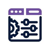 browser setting dual tone icon. Sleek and modern icon for websites and mobile apps. vector