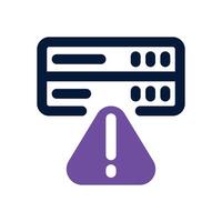 server alert dual tone icon. Sleek and modern icon for websites and mobile apps. vector