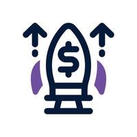 rocket launch dual tone icon. Sleek and modern icon for websites and mobile apps. vector