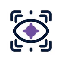 eye scan dual tone icon. Sleek and modern icon for websites and mobile apps. vector