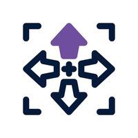 move dual tone icon. Sleek and modern icon for websites and mobile apps. vector