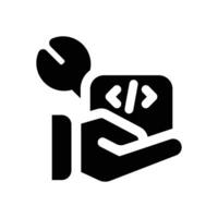 digital service glyph icon. Strong and solid icon for websites and mobile apps. vector