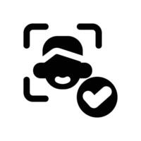 face recognition glyph icon. Strong and solid icon for websites, mobile interfaces, presentations, and visual branding. High quality and easy to edit. vector