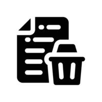 delete file glyph icon. Strong and solid icon for websites and mobile apps. vector