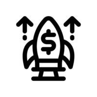 rocket launch line icon. Clean and minimalist icon for websites and mobile apps. vector