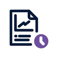 real time dual tone icon. Sleek and modern icon for websites and mobile apps. vector