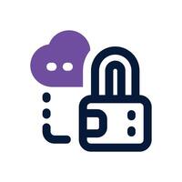 server lock dual tone icon. Sleek and modern icon for websites and mobile apps. vector