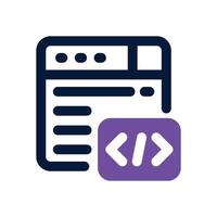website development dual tone icon. Sleek and modern icon for websites and mobile apps. vector