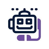 chat bot dual tone icon. Sleek and modern icon for websites and mobile apps. vector