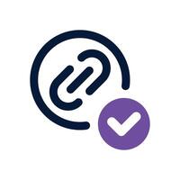 verified link dual tone icon. Sleek and modern icon for websites and mobile apps. vector