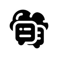cloud messaging glyph icon. Strong and solid icon for websites and mobile apps. vector