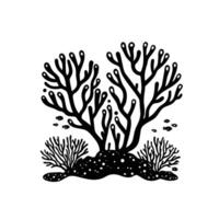 Minimalist Of Coral Design Element with Subtle Texture vector