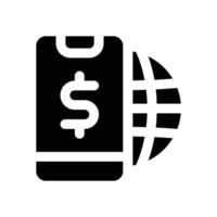 mobile phone glyph icon. Strong and solid icon for websites and mobile apps. vector