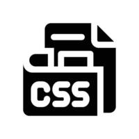 css file glyph icon. Strong and solid icon for websites and mobile apps. vector