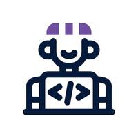 developer dual tone icon. Sleek and modern icon for websites and mobile apps. vector