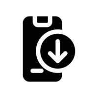 mobile app glyph icon. Strong and solid icon for websites and mobile apps. vector