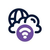 cloud network dual tone icon. Sleek and modern icon for websites and mobile apps. vector