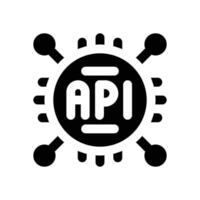 api glyph icon. Strong and solid icon for websites and mobile apps. vector