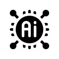 ai glyph icon. Strong and solid icon for websites and mobile apps. vector