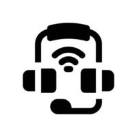 wireless headphone glyph icon. Strong and solid icon for websites and mobile apps. vector